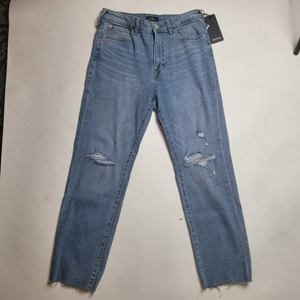 True Religion Starr Hi Rise Straight Crop Jeans Sz 30 Blue